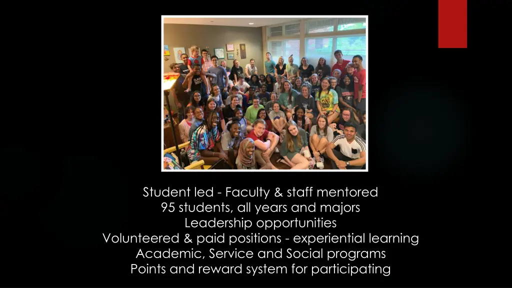 student led faculty staff mentored 95 students