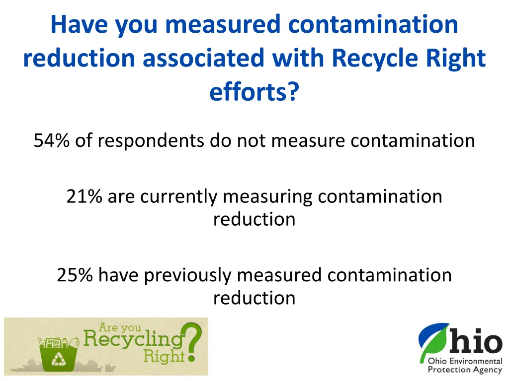 have you measured contamination reduction