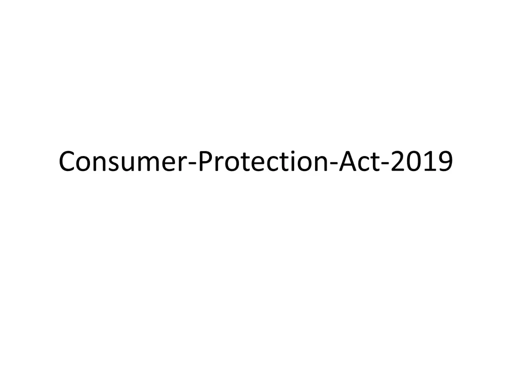 consumer protection act 2019