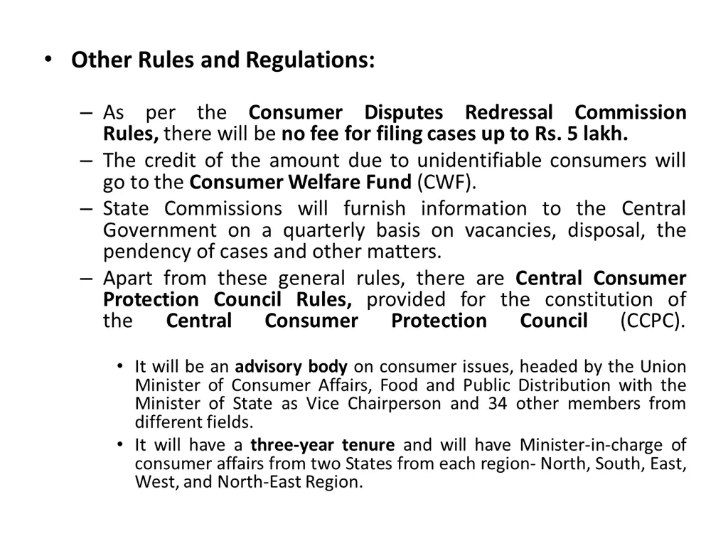 other rules and regulations