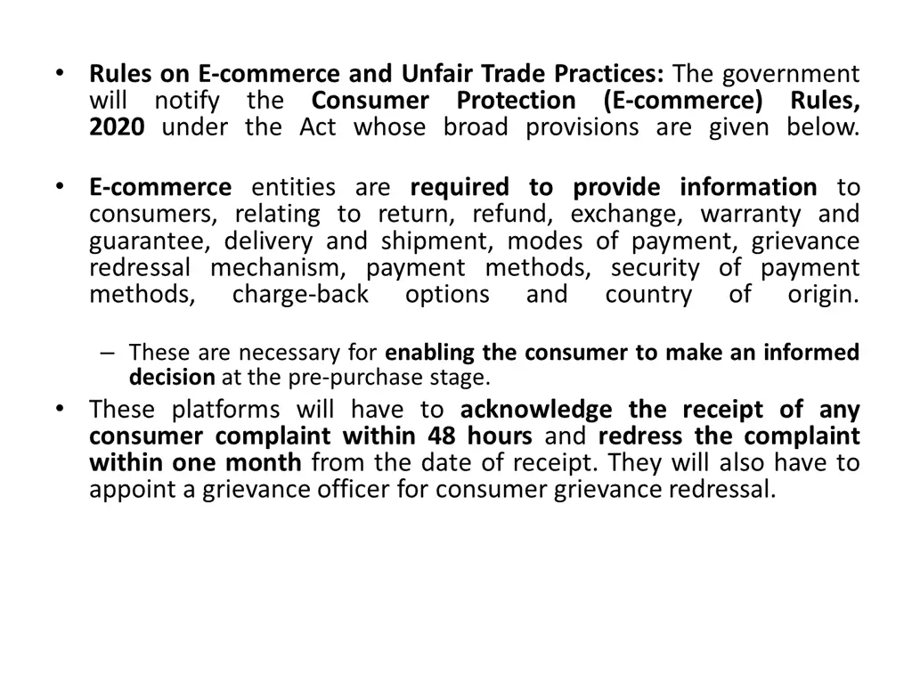 rules on e commerce and unfair trade practices