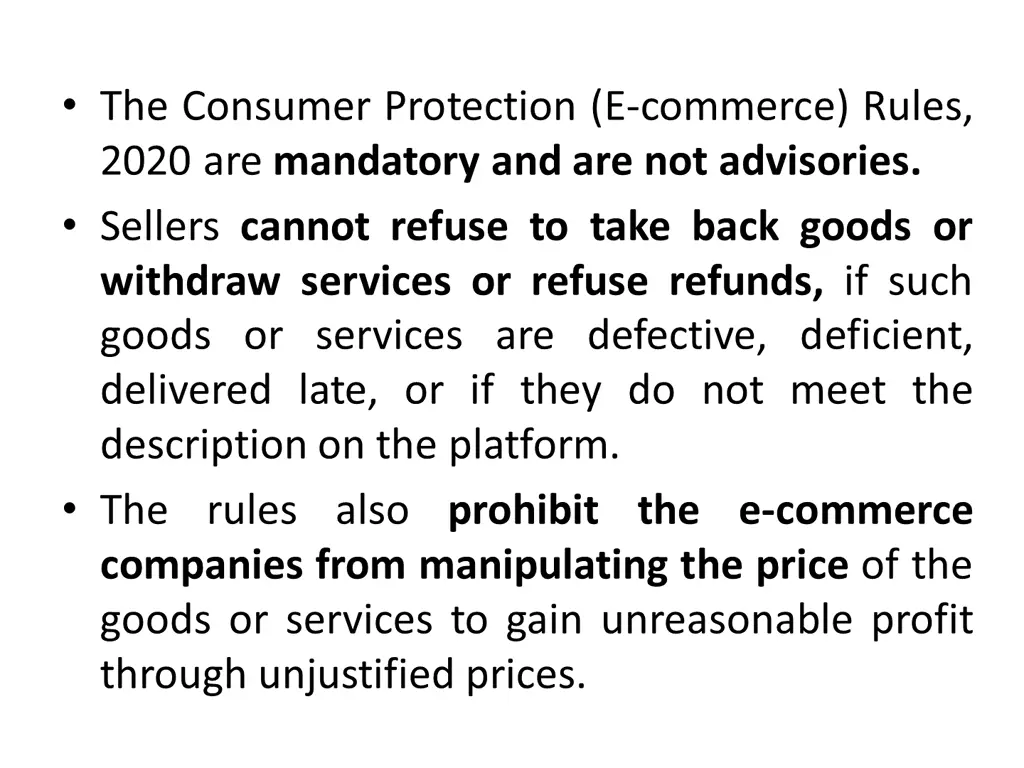 the consumer protection e commerce rules 2020