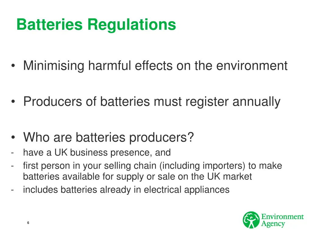 batteries regulations