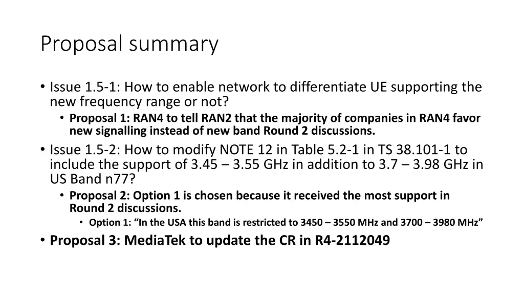 proposal summary