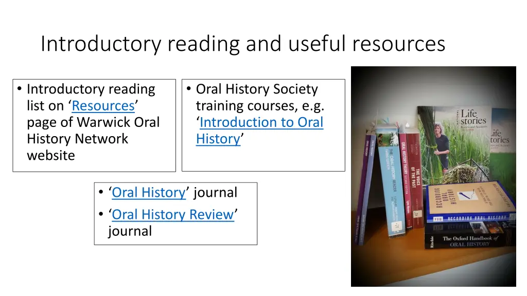 introductory reading and useful resources