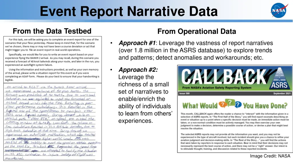 event report narrative data