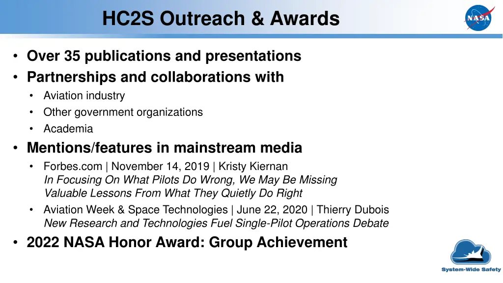 hc2s outreach awards
