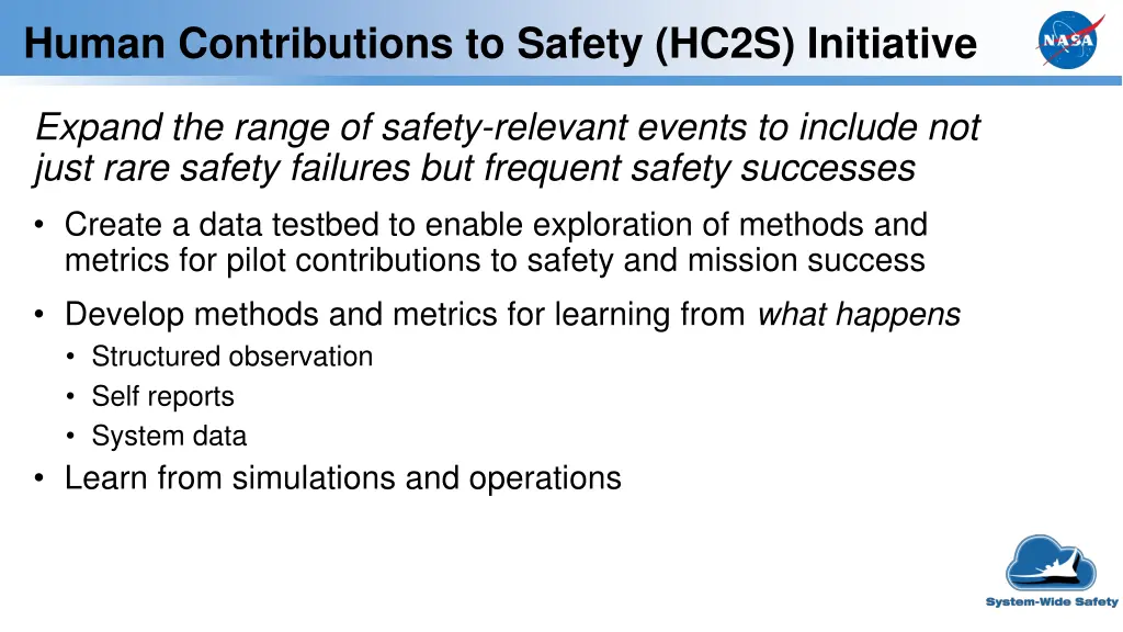 human contributions to safety hc2s initiative 1