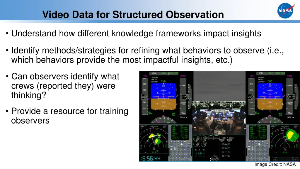 video data for structured observation