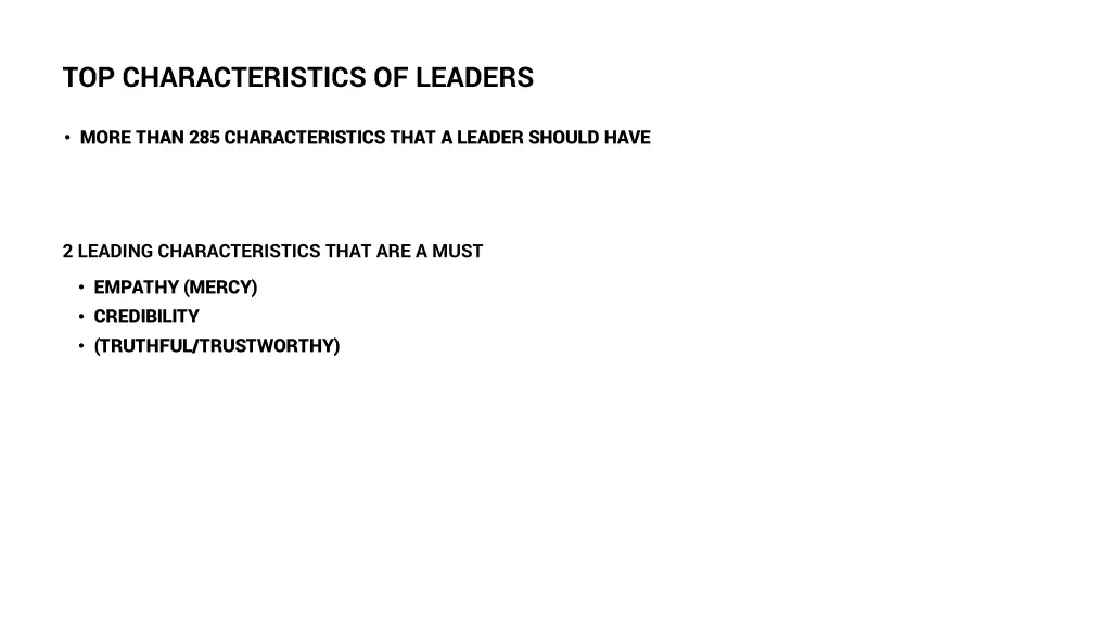 top characteristics of leaders