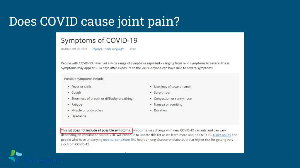 does covid cause joint pain 1