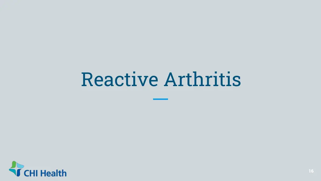 reactive arthritis