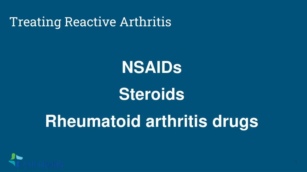 treating reactive arthritis