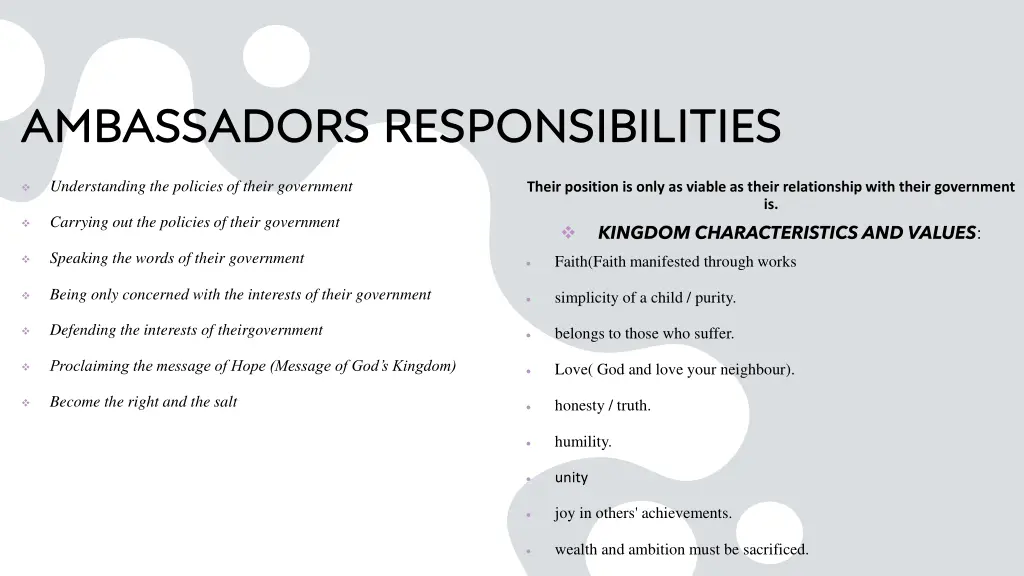 ambassadors responsibilities