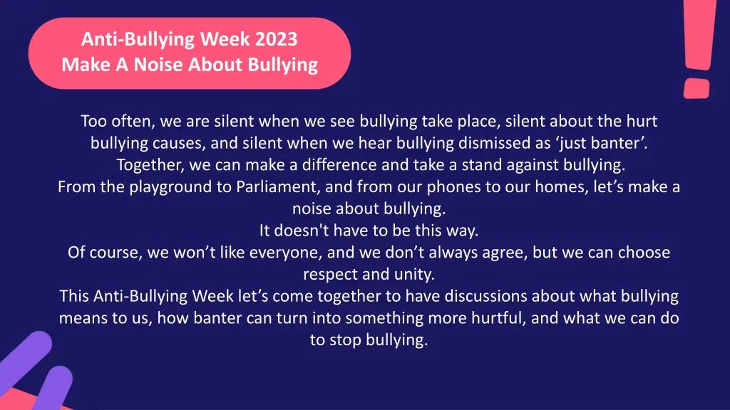 anti bullying week 2023 make a noise about