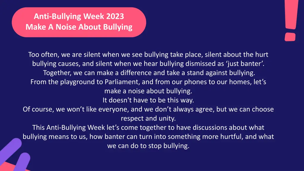 anti bullying week 2023 make a noise about