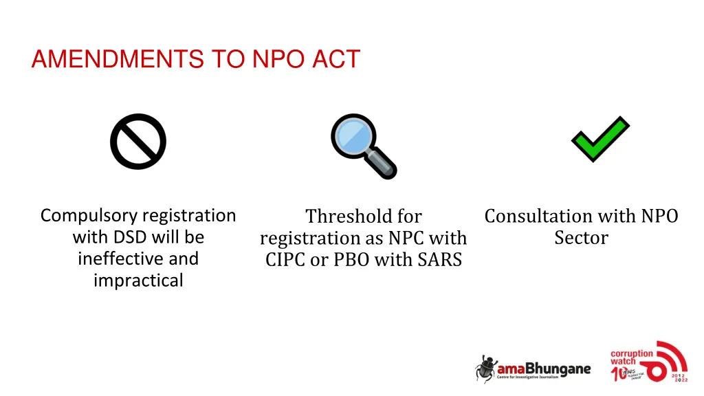 amendments to npo act