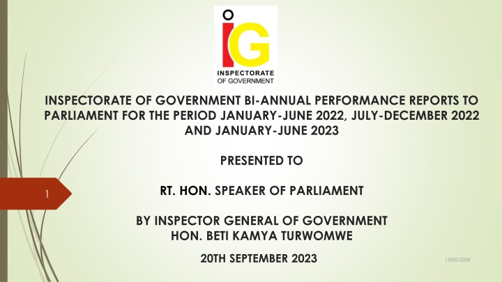 inspectorate of government bi annual performance