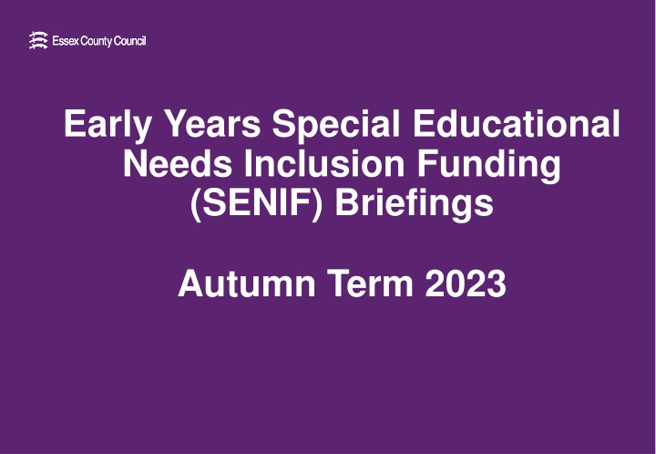 early years special educational needs inclusion
