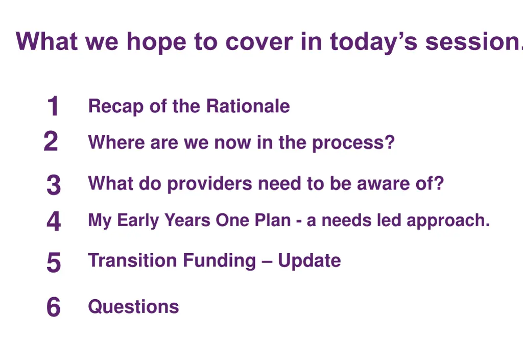 what we hope to cover in today s session