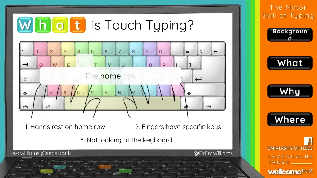 the motor skill of typing 5