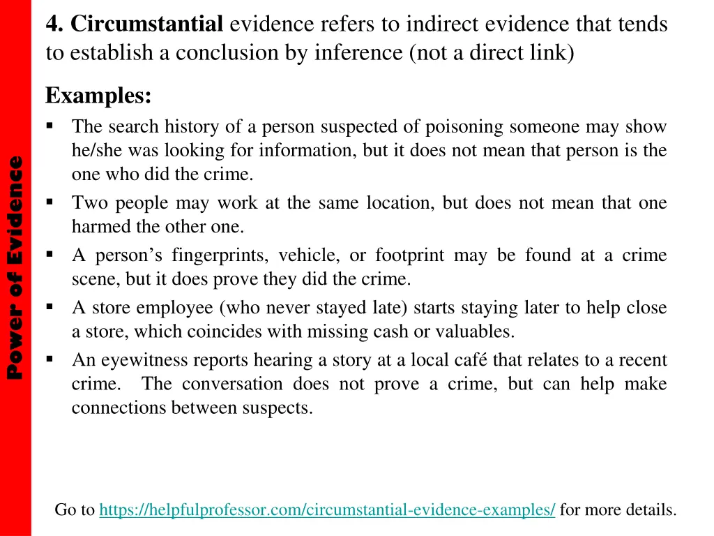 4 circumstantial evidence refers to indirect