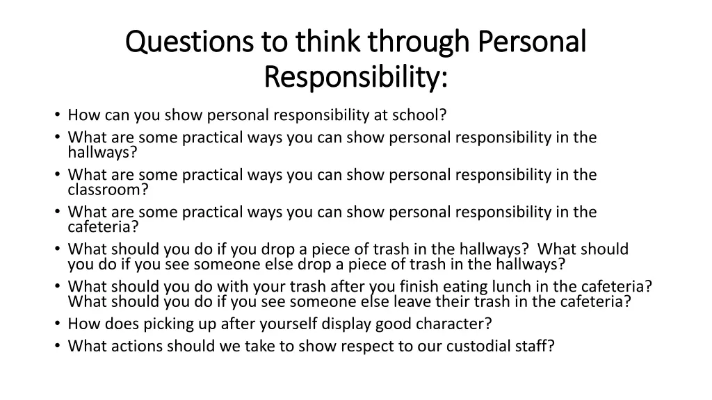 questions to think through personal questions