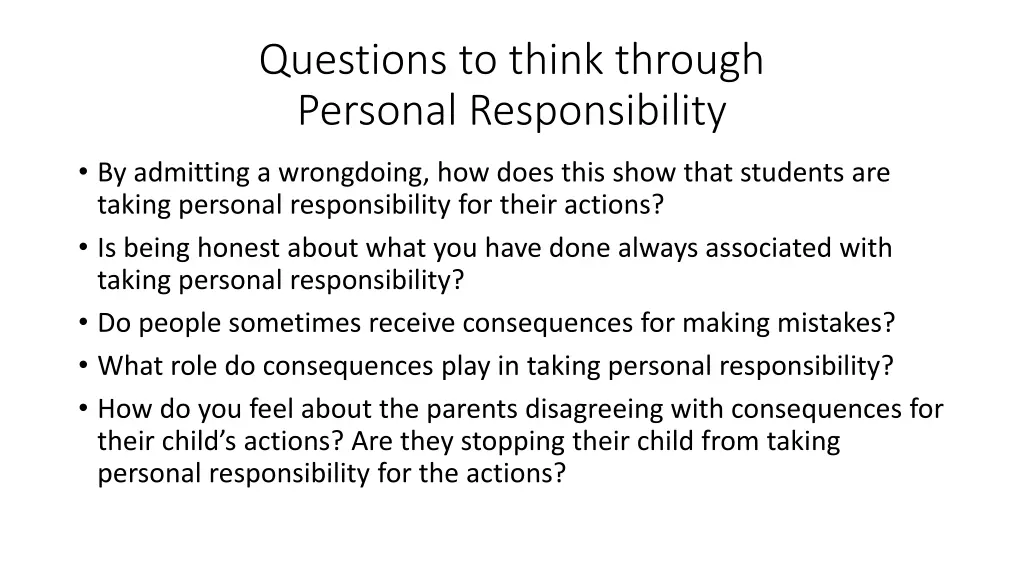 questions to think through personal responsibility 2