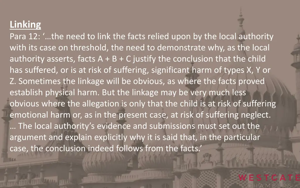 linking para 12 the need to link the facts relied