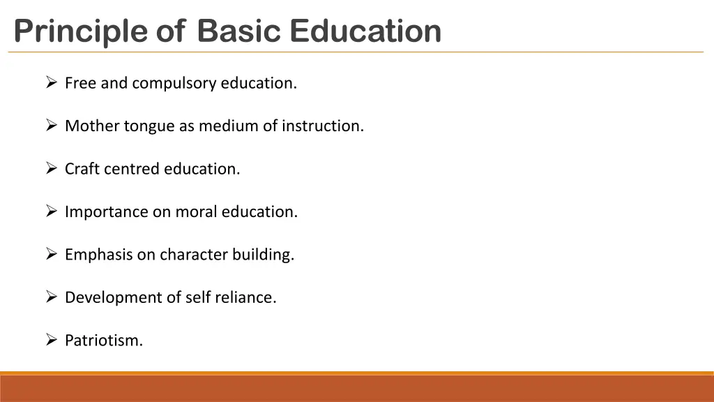 principle of basic education