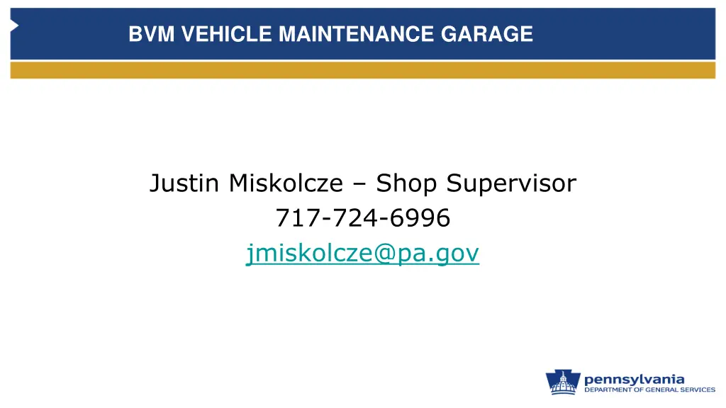 bvm vehicle maintenance garage