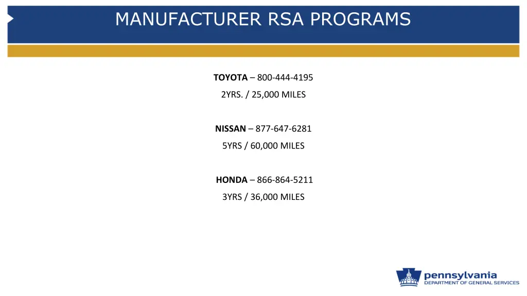 manufacturer rsa programs 1