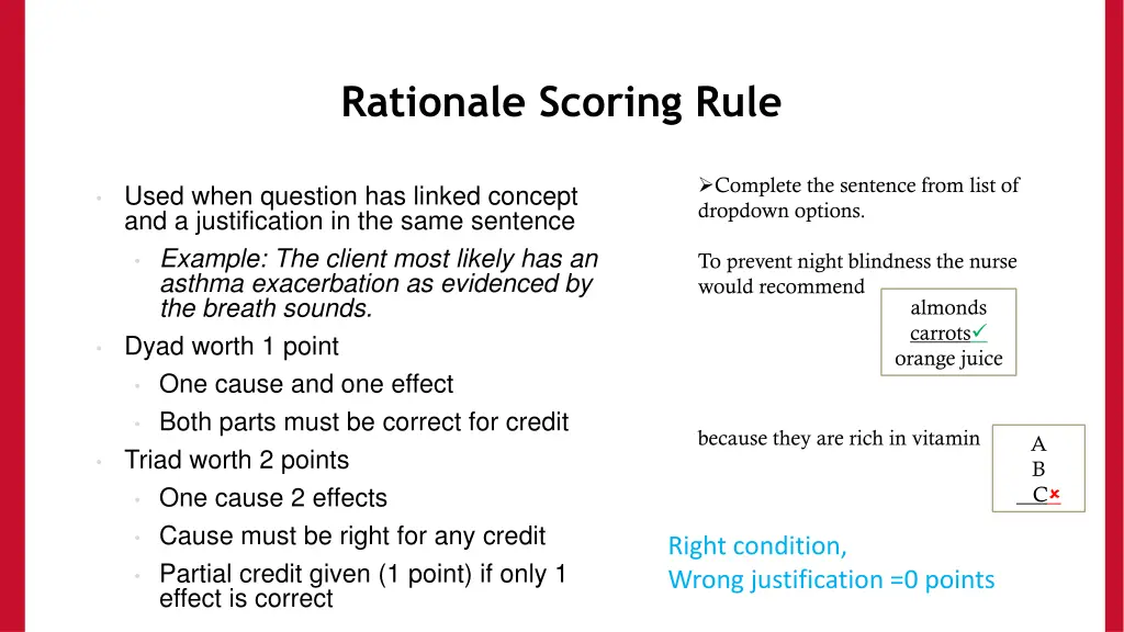 rationale scoring rule