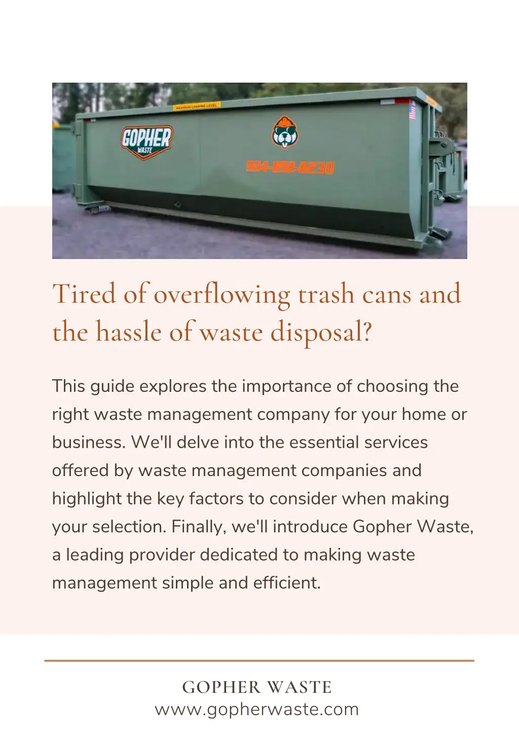 tired of overflowing trash cans and the hassle
