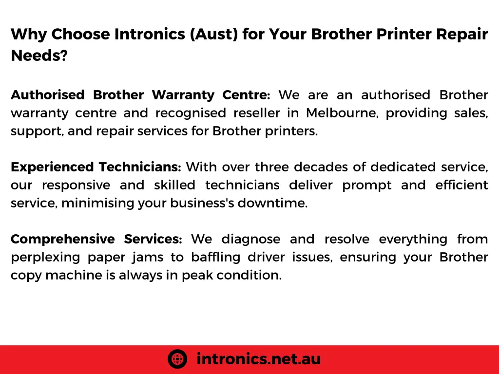 why choose intronics aust for your brother