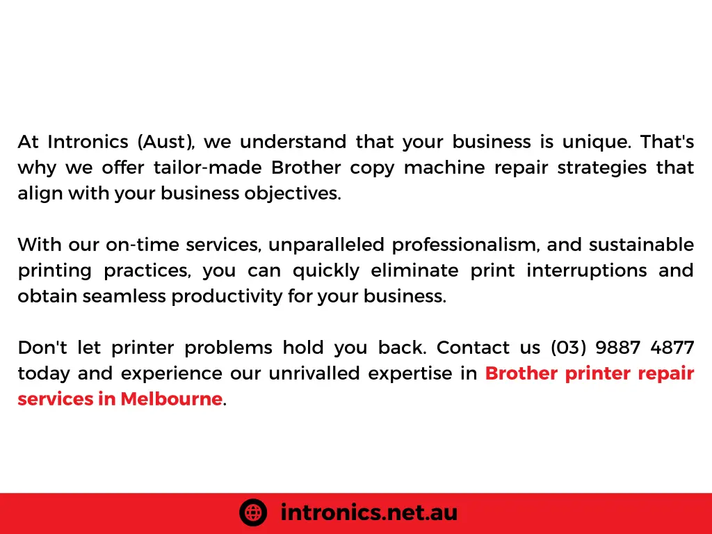 at intronics aust we understand that your