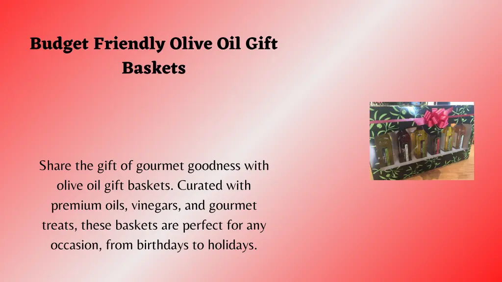 budget friendly olive oil gift baskets