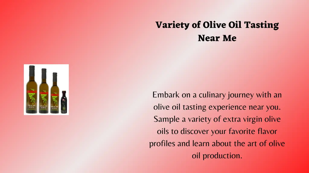 variety of olive oil tasting near me
