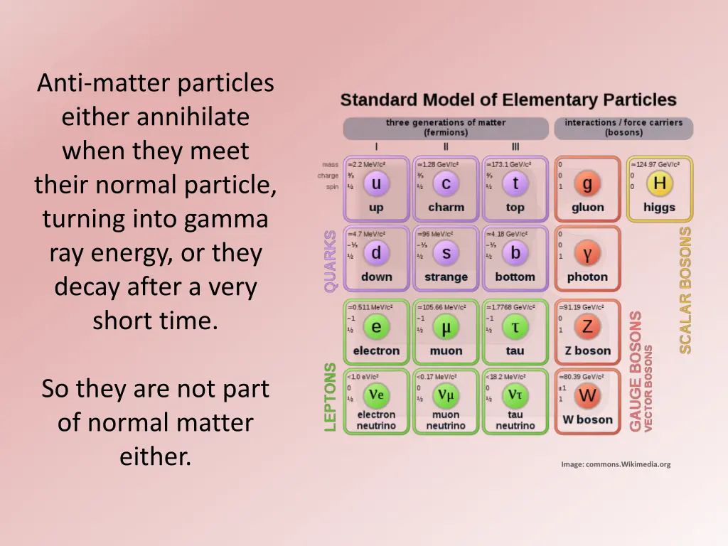 anti matter particles either annihilate when they