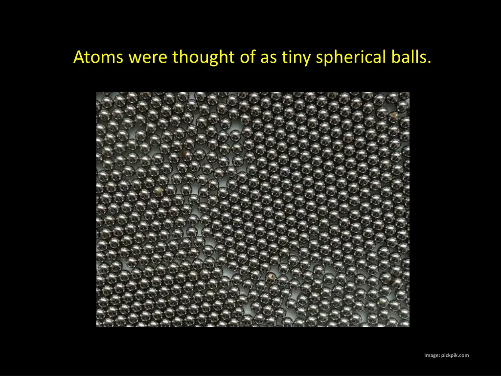 atoms were thought of as tiny spherical balls