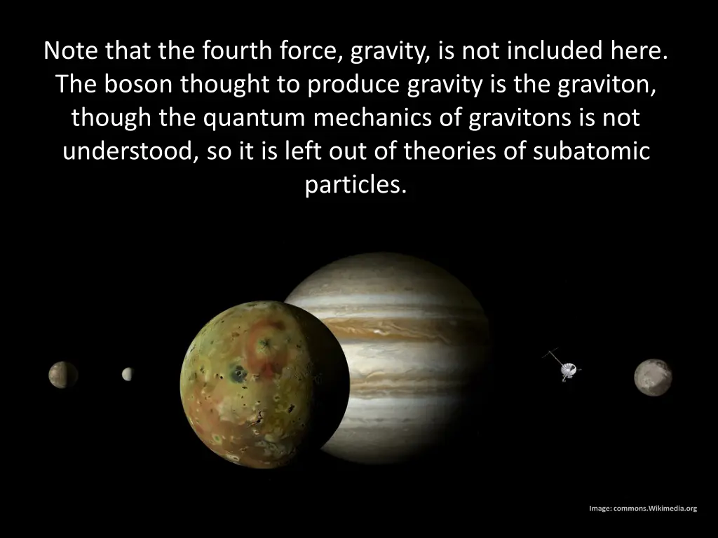 note that the fourth force gravity