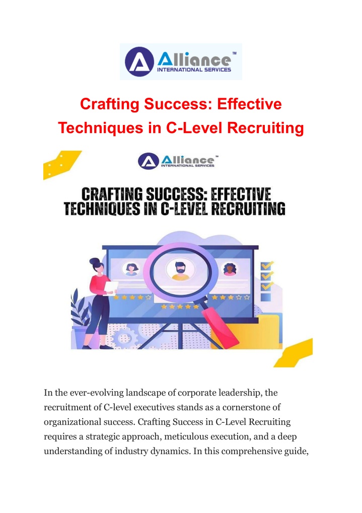 crafting success effective techniques in c level