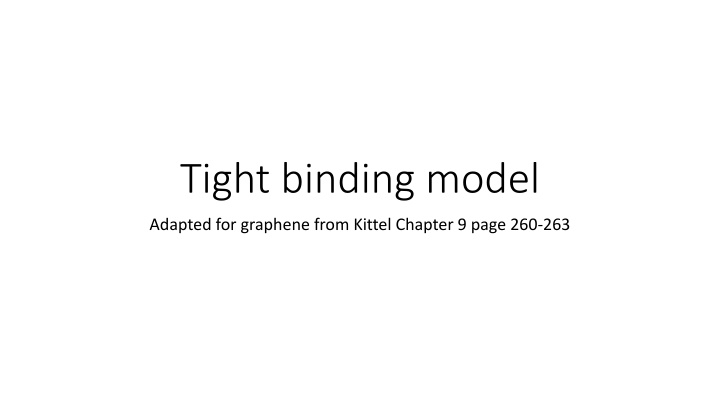 tight binding model