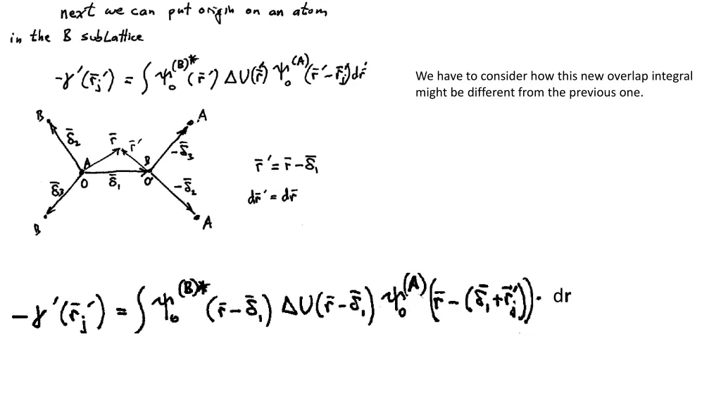 we have to consider how this new overlap integral