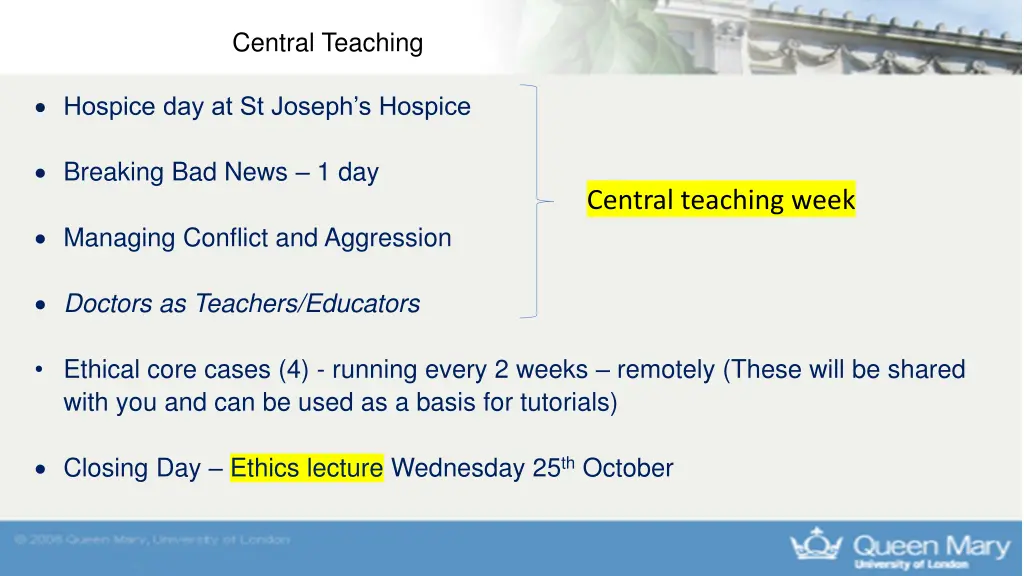 central teaching