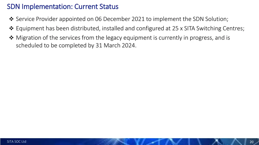 sdn implementation current status