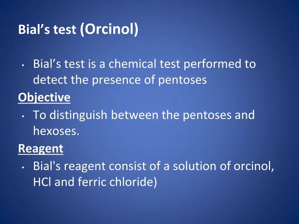 bial s test orcinol