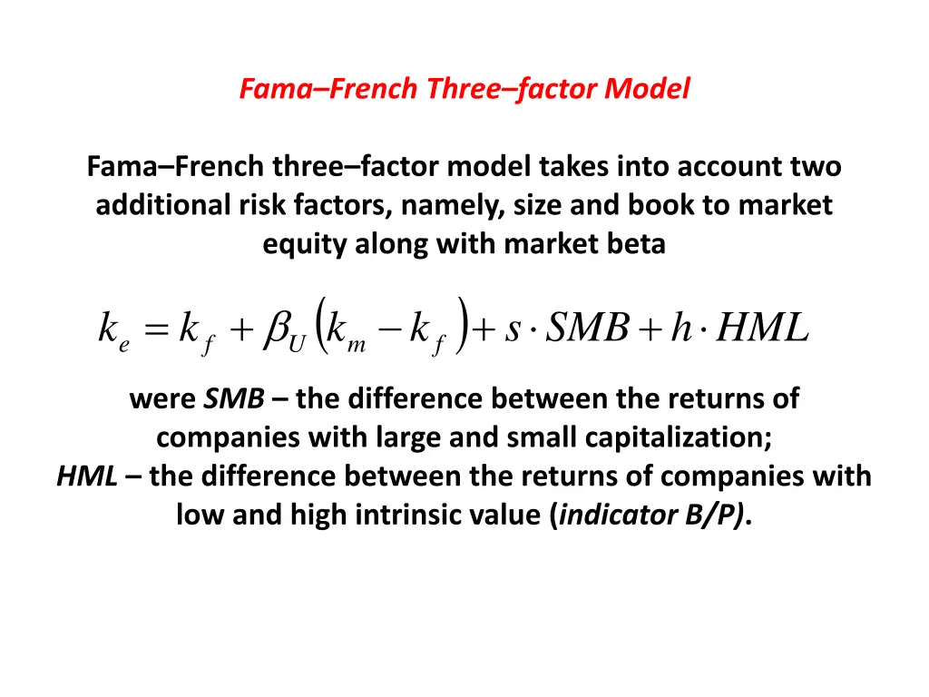 fama french three factor model