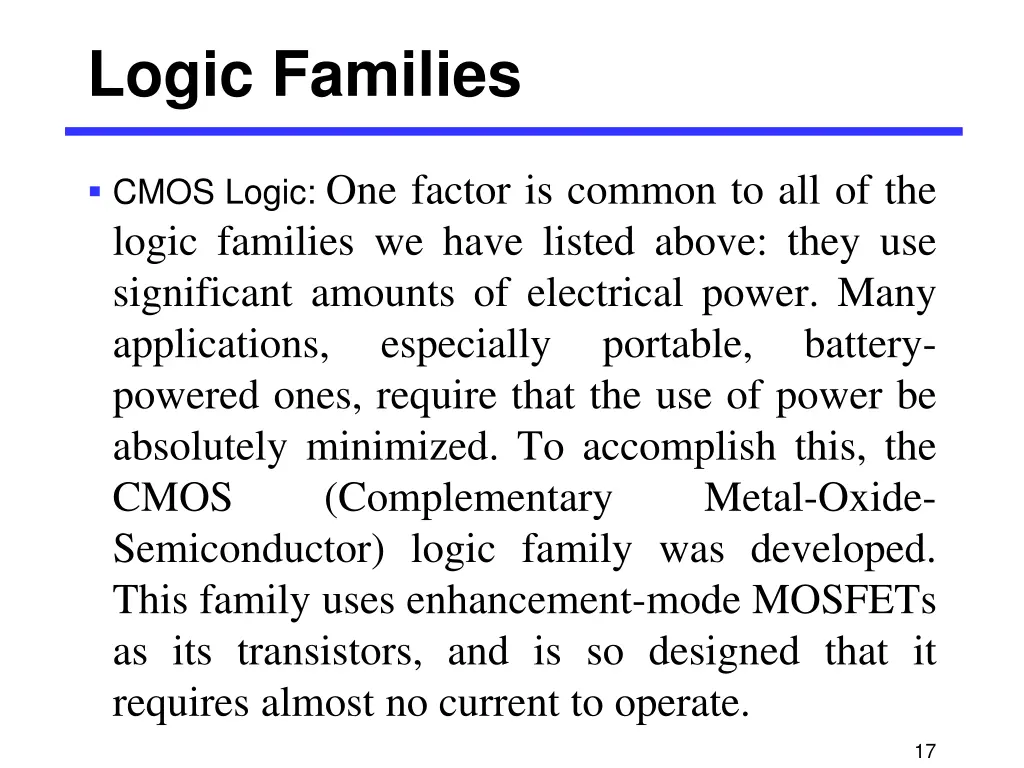 logic families 13