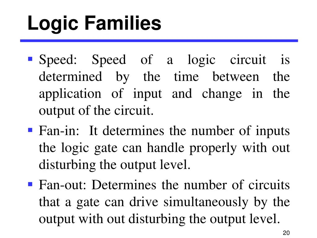 logic families 16